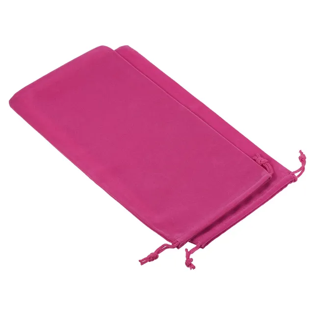 Sourcing Map 2 pochettes microfibre rose rouge 30x15cm cordon