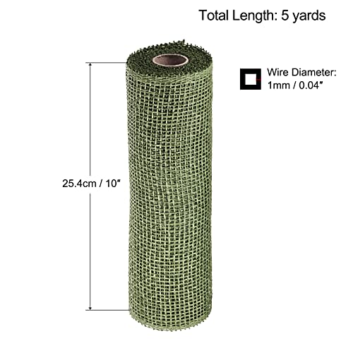 Sourcing Map ruban toile de jute vert foncé 25,4cm x 4,57m PP