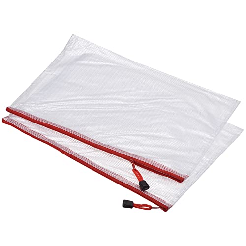 sourcing map pochette zip A4 rouge lot 12 PVC