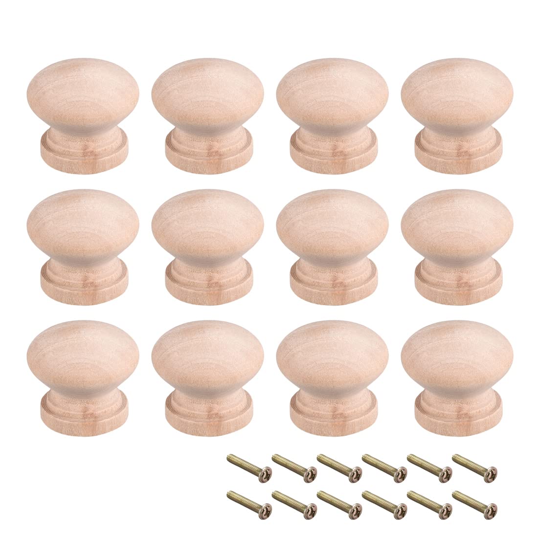 sourcingmap Home Bouton Bois 45mm M4 10pcs Naturel