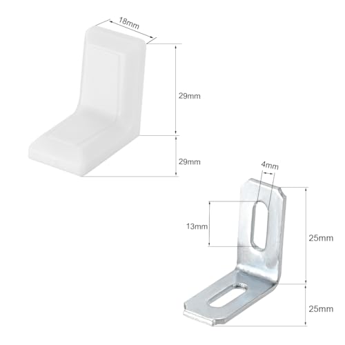sourcingmap Home Plaque renfort angle blanc lot de 8 métal