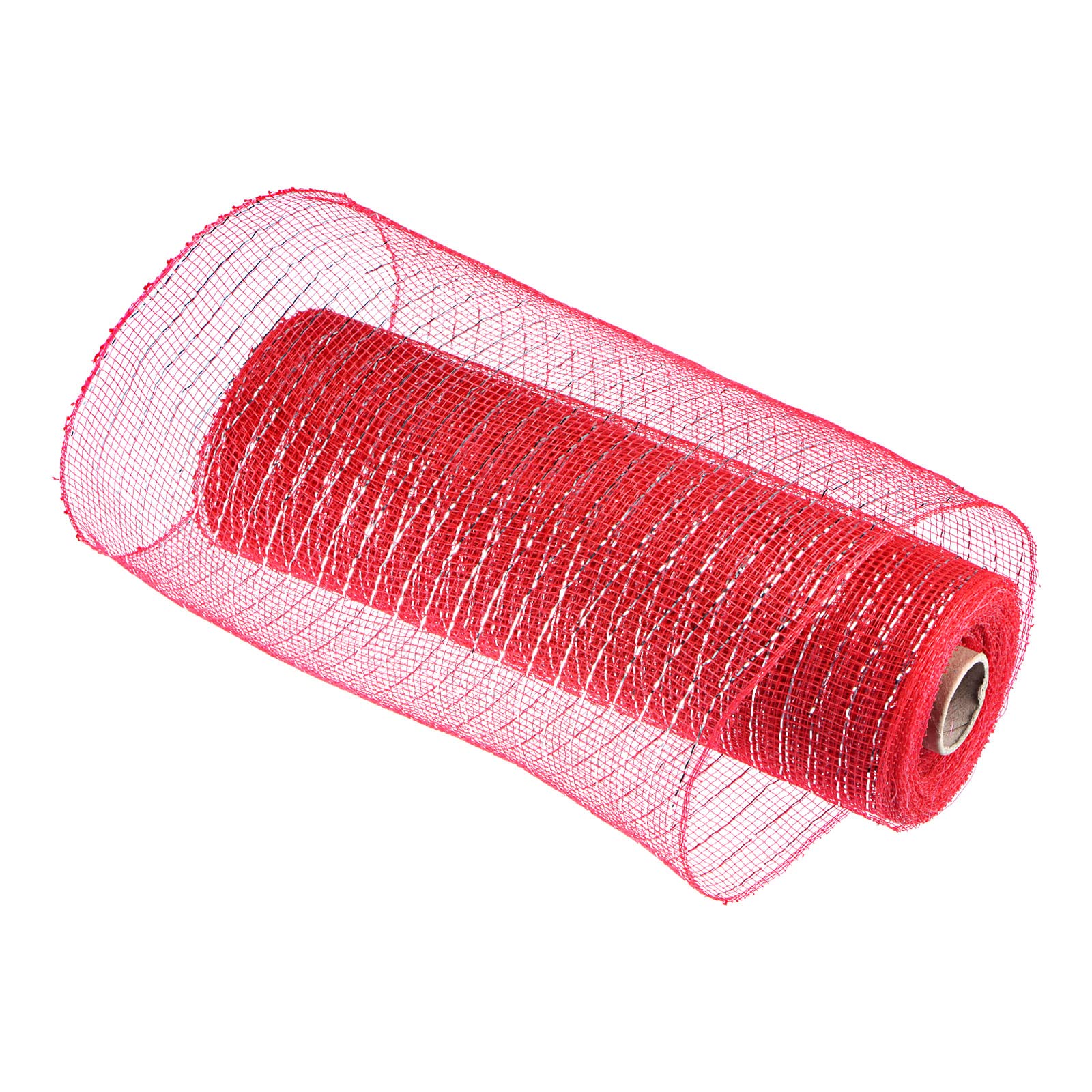 Sourcingmap ruban maille toile jute rouge argent 26cmx9m