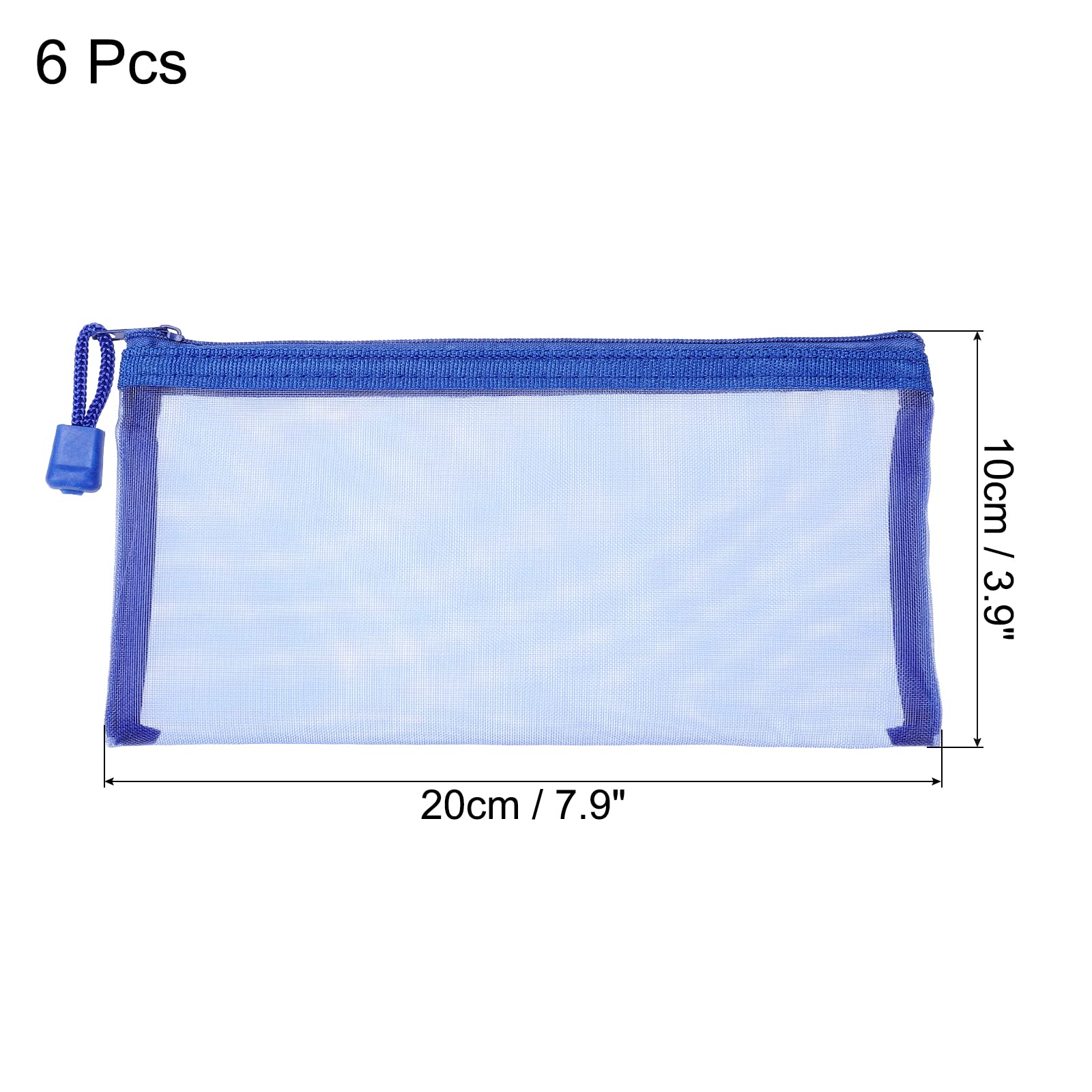 sourcing map pochette zippée A6 bleu ciel x6 nylon