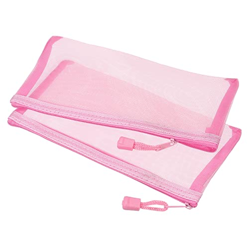 sourcing map B6 pochette zippée maille rose lot 6 nylon