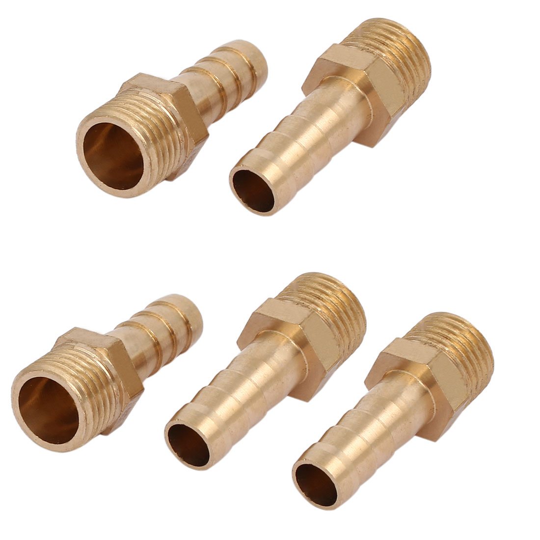 sourcingmap Industrial Raccord Cannelé 1/4BSP 8mm Laiton 5pcs