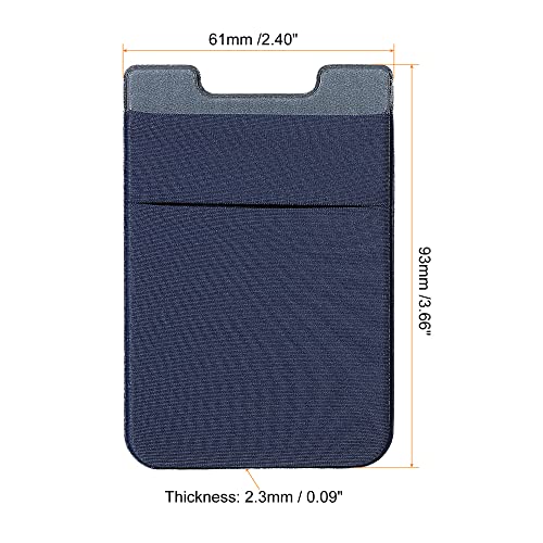 sourcing map Electronics porte-cartes adhésif bleu marine lot 2 spandex