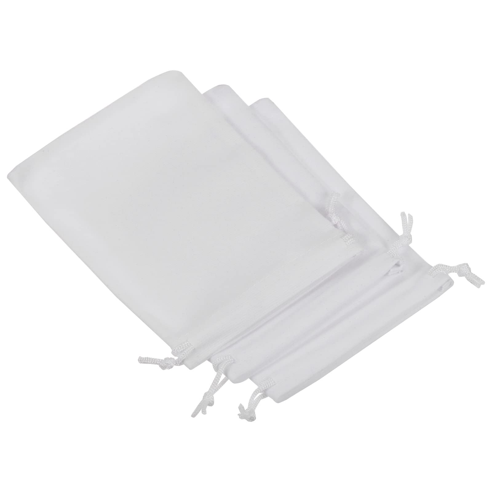 sourcing map pochette microfibre 14x10 cm blanc lot 3 anti-rayure