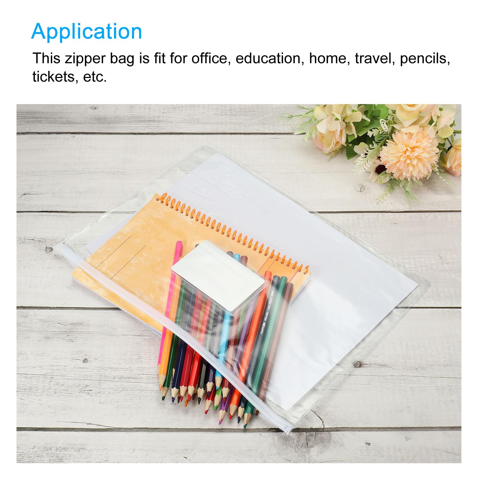 sourcing map A4 pochette zippée PVC bleue lot 40 imperméable