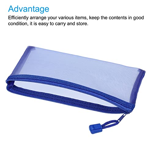 sourcing map pochette zippée A6 bleu ciel x6 nylon