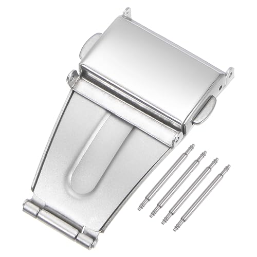 sourcing map fermoir montre déployante 20mm inox argenté
