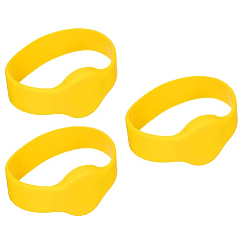SOURCINGMAP TK4100 bracelet RFID 125kHz jaune lot 3 silicone