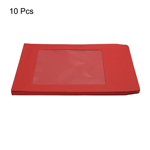 Sourcing Map A4 Enveloppe Fenêtre Rouge Simple Face x10