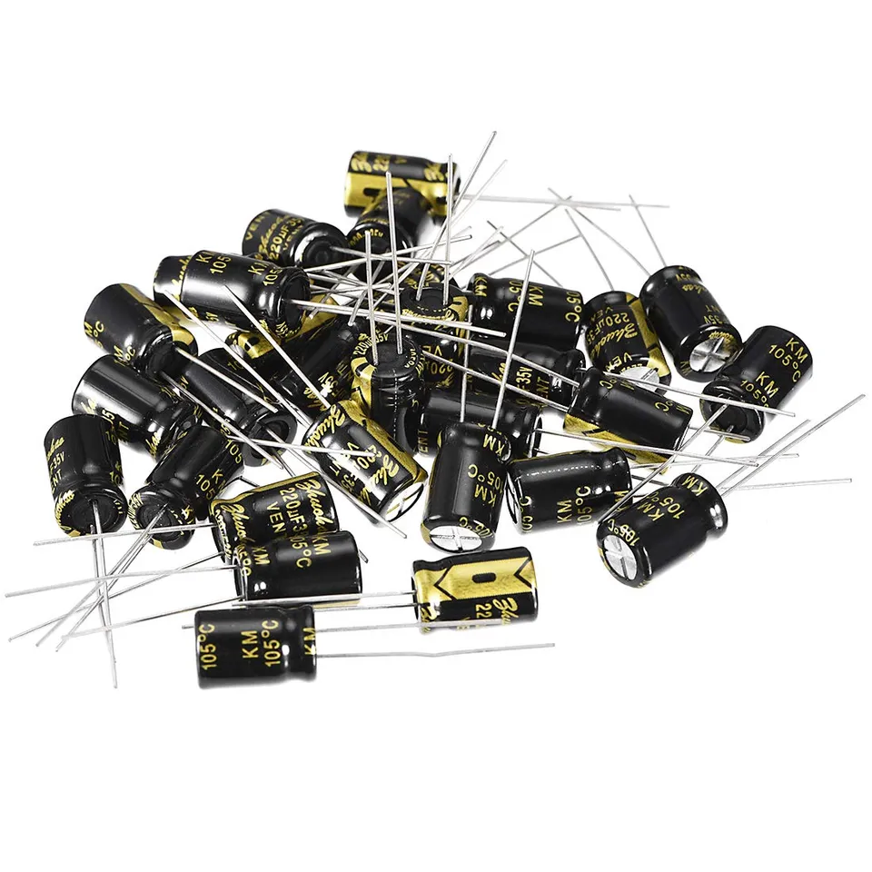 sourcing map condensateur électrolytique 220uF 35V 35 pcs 8x12mm