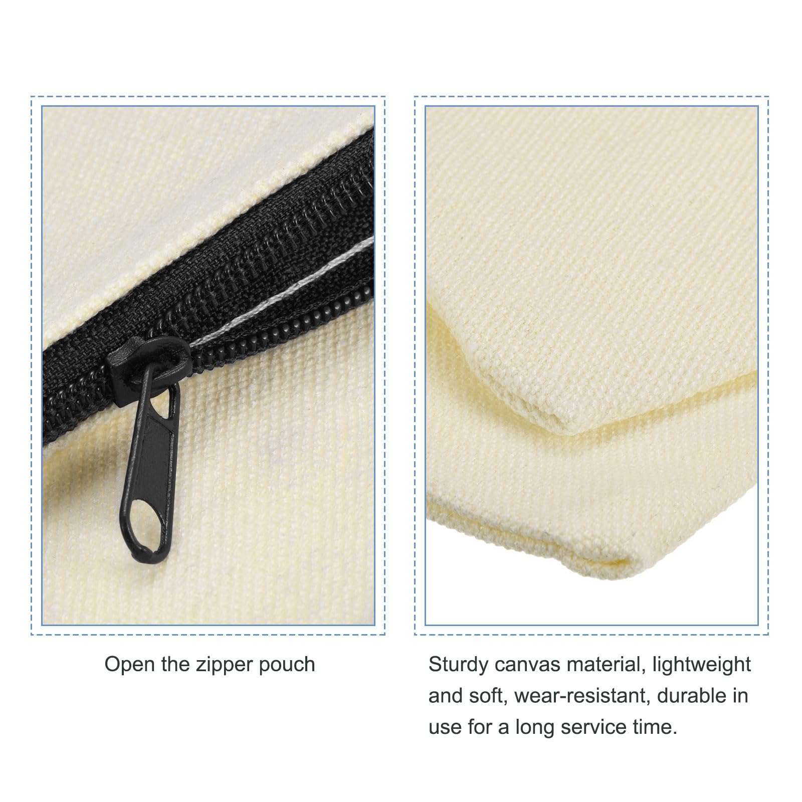 Sourcingmap Office pochette toile zip noire 23,5x17,5 cm 10 pcs
