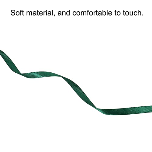 sourcing map Ruban Satin Vert Foncé 7mm x 91,4m Double Face