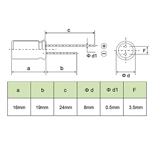 sourcing map 330uF 35V condensateur électrolytique alu lot 50