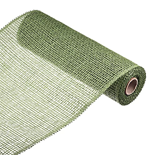 Sourcing Map ruban toile de jute vert foncé 25,4cm x 4,57m PP