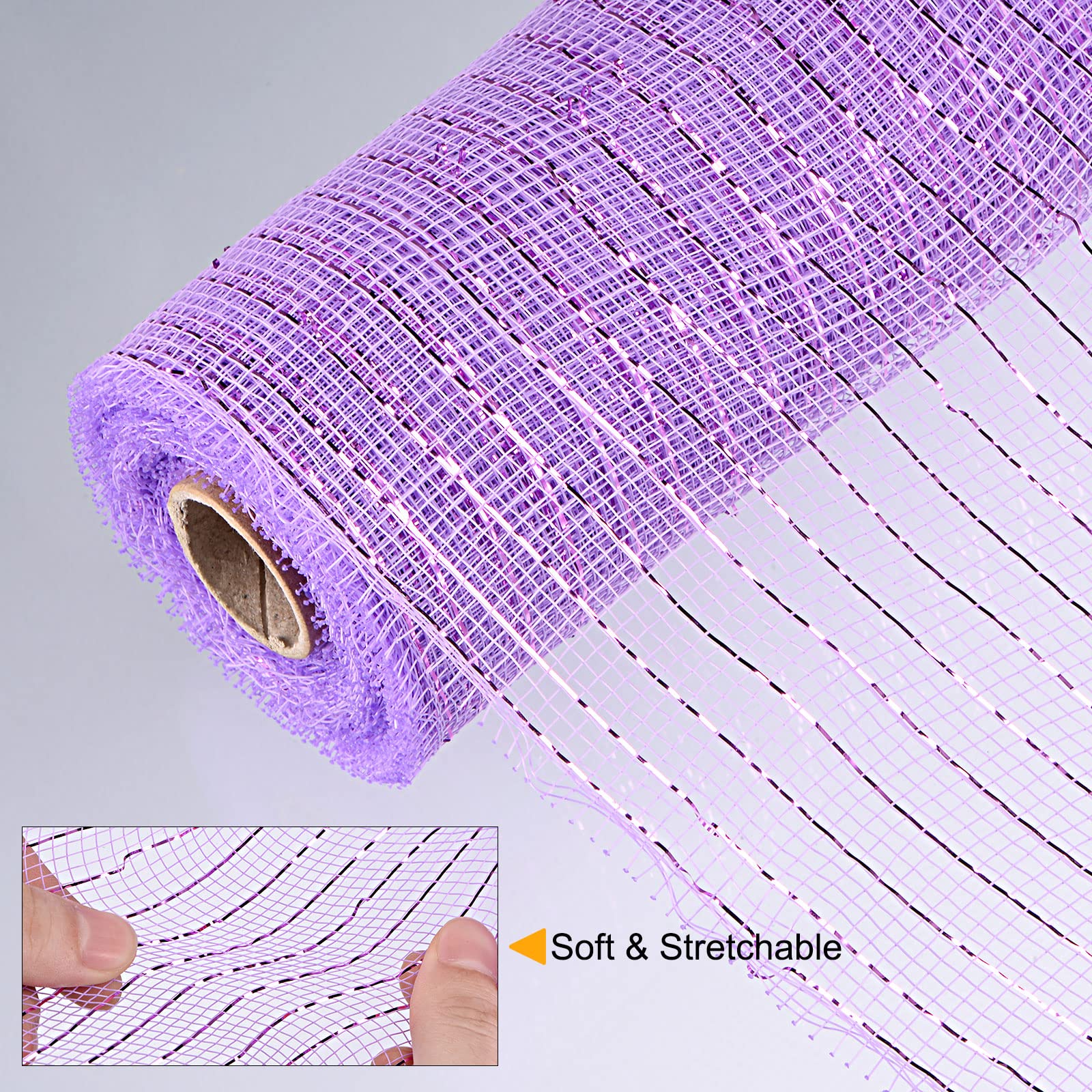 Sourcing Map Toile Jute Ruban Déco Lilas 26cm x 9m
