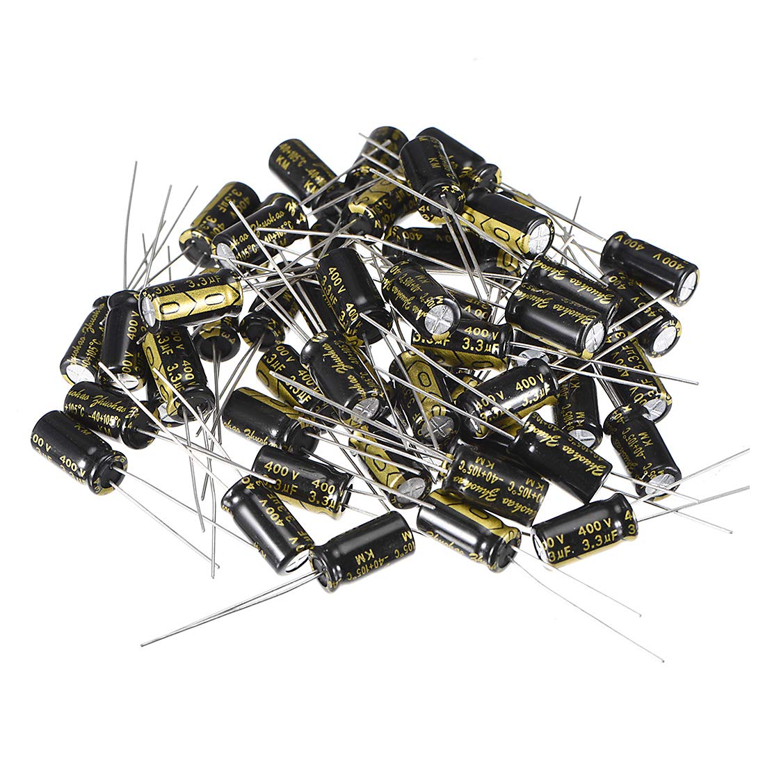 sourcing map 3.3uF 400V condensateur électrolytique 50pc 6x12mm