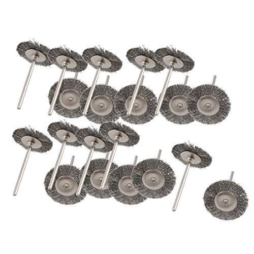 Sourcingmap Brosse Roue Acier 25mm Tige 3mm Lot 20