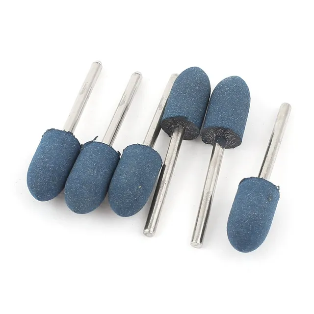 Sourcingmap Meule sur tige caoutchouc cône bleu 10mm lot 6