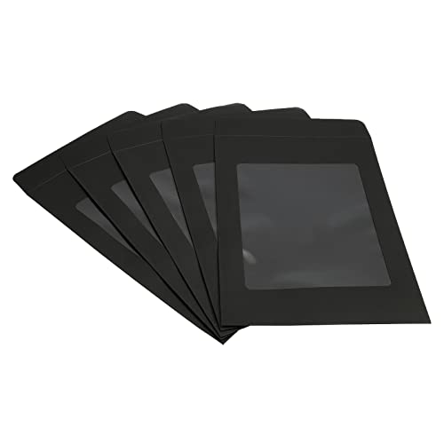 Sourcing Map A4 Enveloppe Fenêtre Noire Simple Face x10