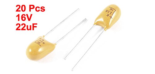 sourcingmap Industrial condensateur tantale 22µF 16V 20pcs jaune