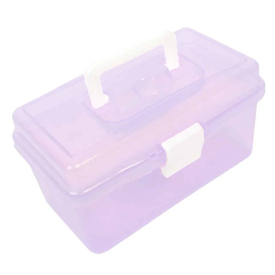 Sourcingmap Boîte Rangement Outils Violet Transparent Poignée