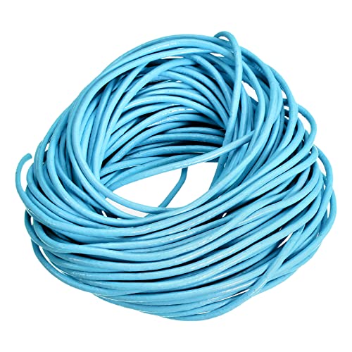 Sourcingmap Cordon Cuir Rond 2mm Bleu Ciel 10 Mètres