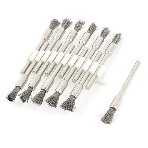 sourcingmap Brosse Rotative Inox 5 mm Tige 3 mm Lot 12