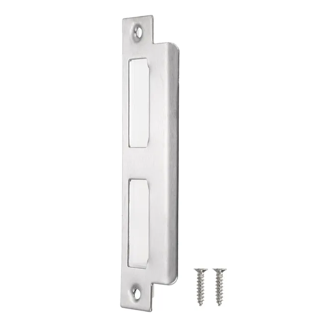 sourcing map Plaque de frappe 145x40mm inox argent