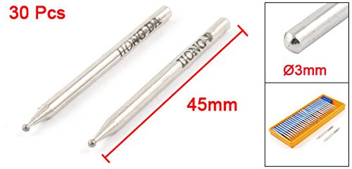 Sourcingmap Industrial pointe diamantée boule 1,5 mm x30 tige 3 mm
