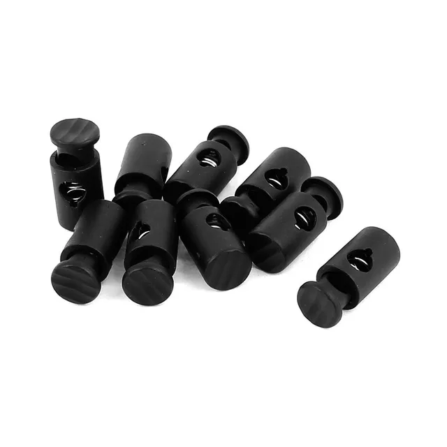 sourcing map stops cordon ressort 6mm noir plastique 9pcs