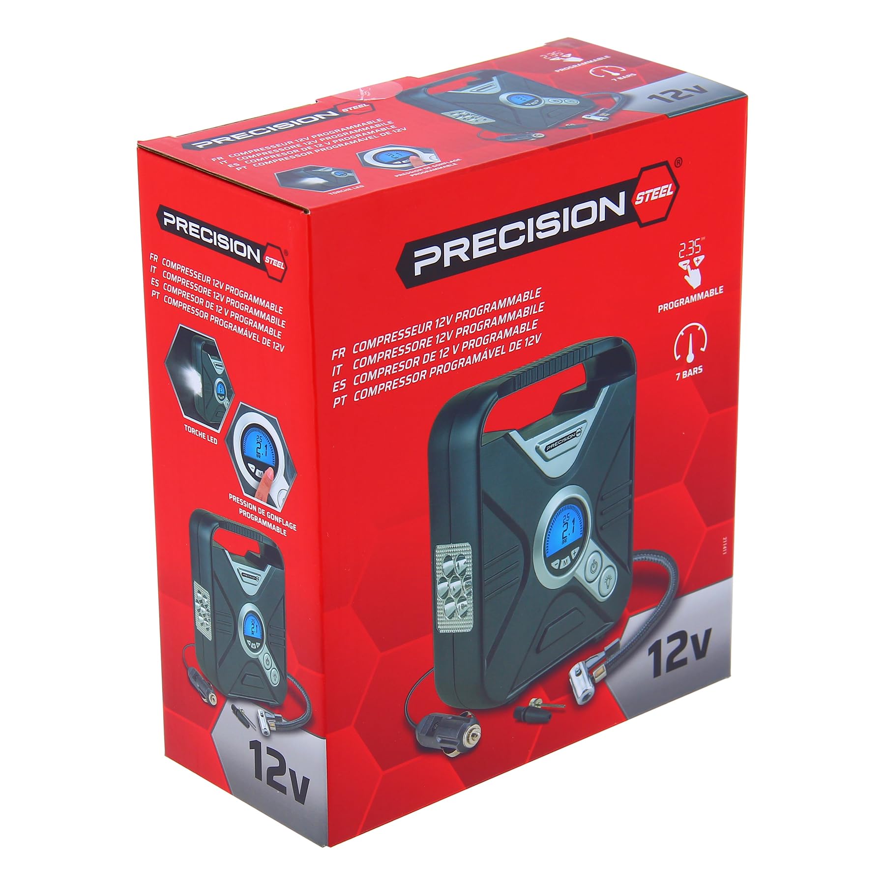 Precision Steel compresseur air programmable 12V 7 bar