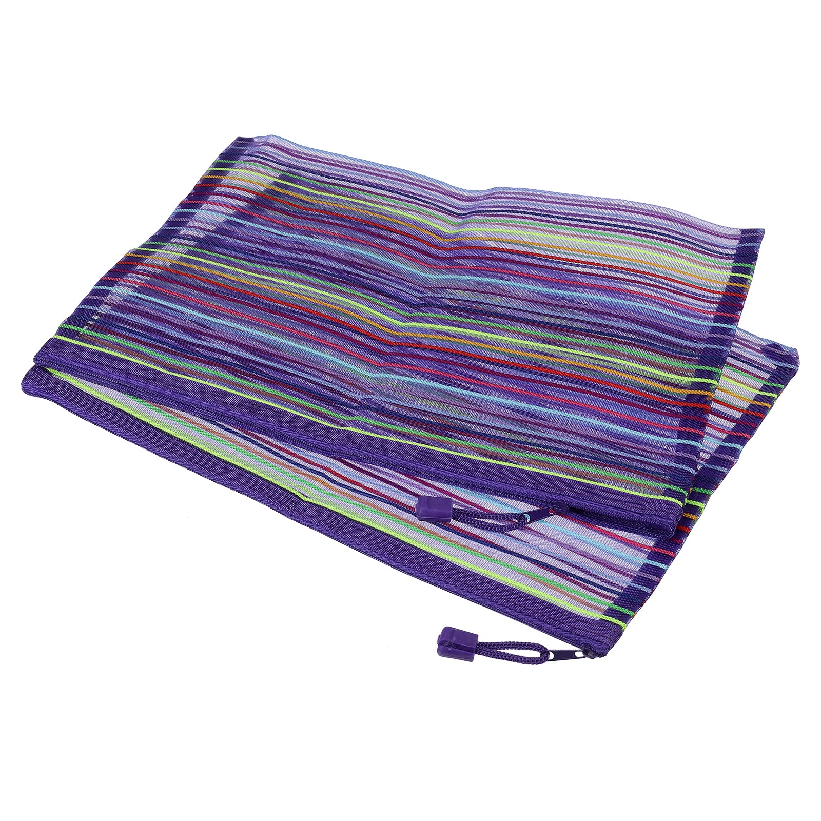 sourcing map pochette maille zippée A4 violet lot 6 nylon