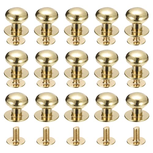Sourcing Map Home & Garden rivet cuir 10mm doré 15 pcs à vis