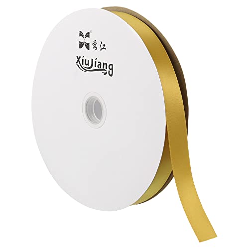 sourcing map ruban satin doré 20mm 91,4m double face