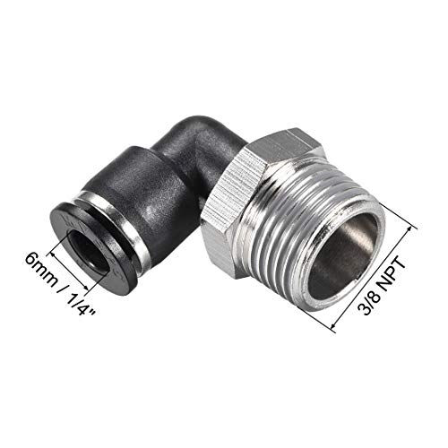 Sourcing Map MPL6-03 Raccord Pneumatique Coudé 6mm Lot 2