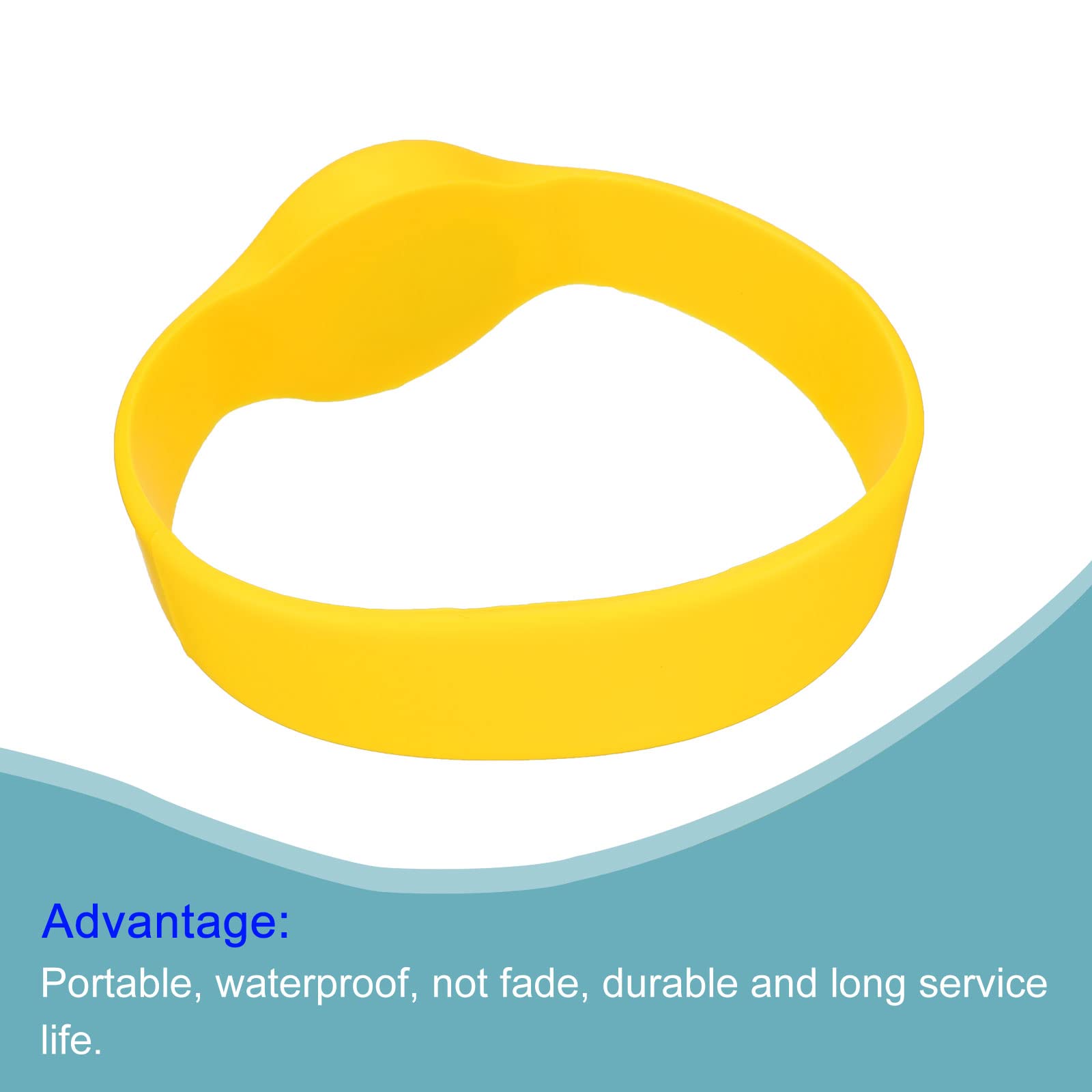 SOURCINGMAP TK4100 bracelet RFID 125kHz jaune lot 5 silicone