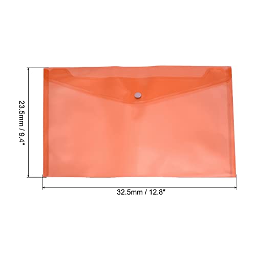 Sourcing Map pochette plastique A4 orange bouton lot 12 PP