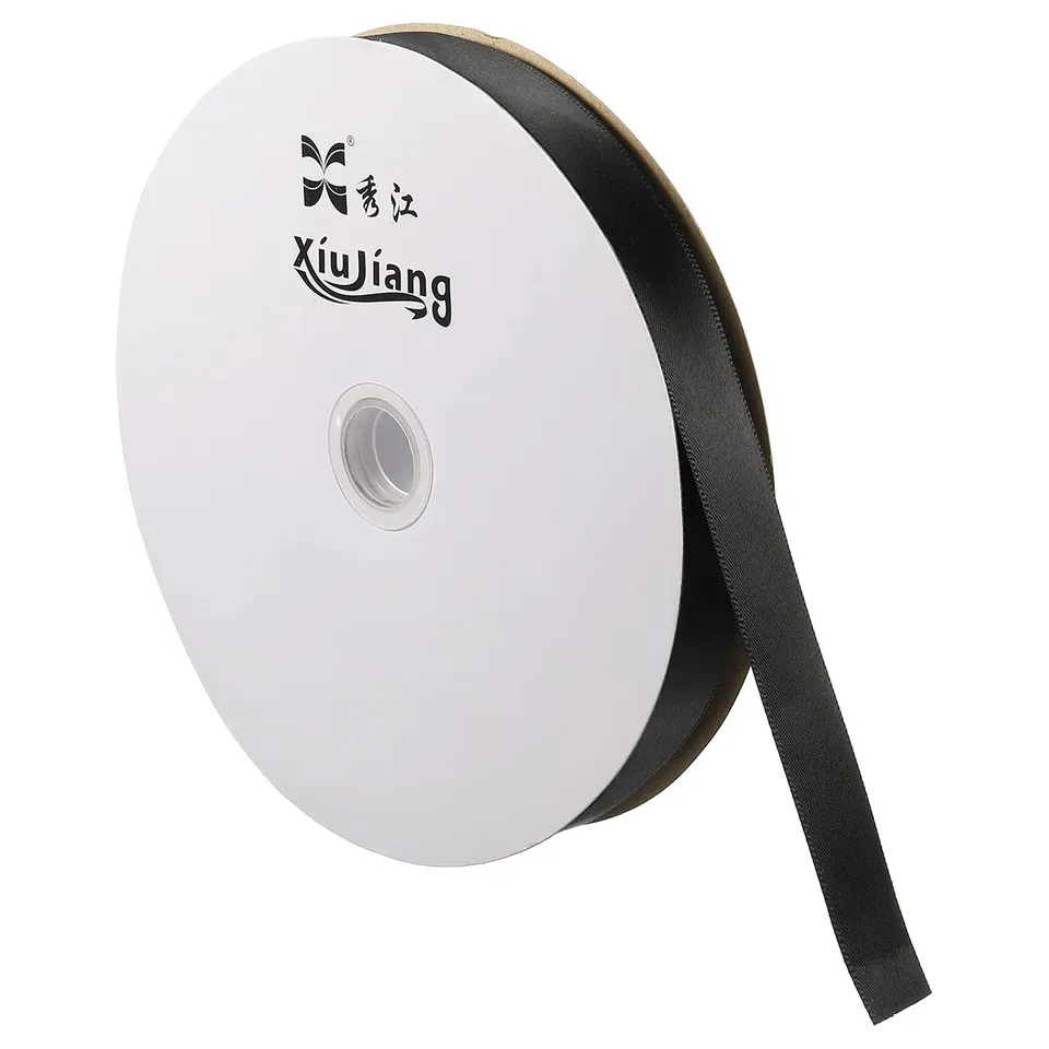 Sourcing Map Ruban Satin 20mmx91,4m Noir Fête Cadeau