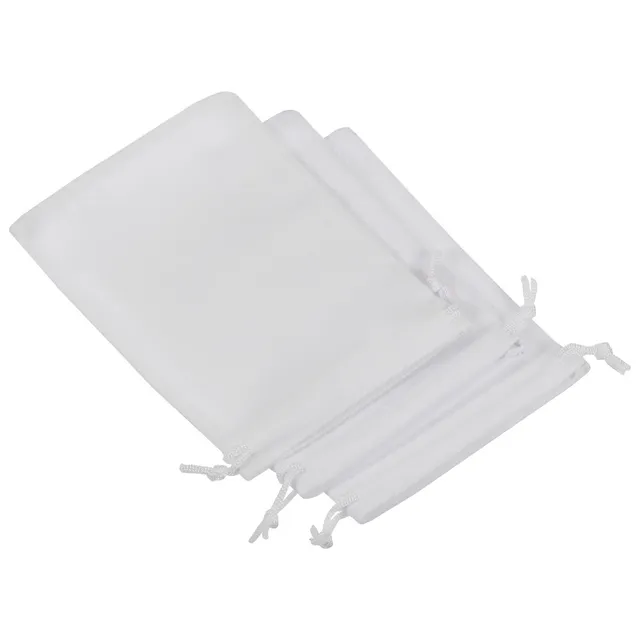 sourcing map pochette microfibre 14x10 cm blanc lot 3 anti-rayure