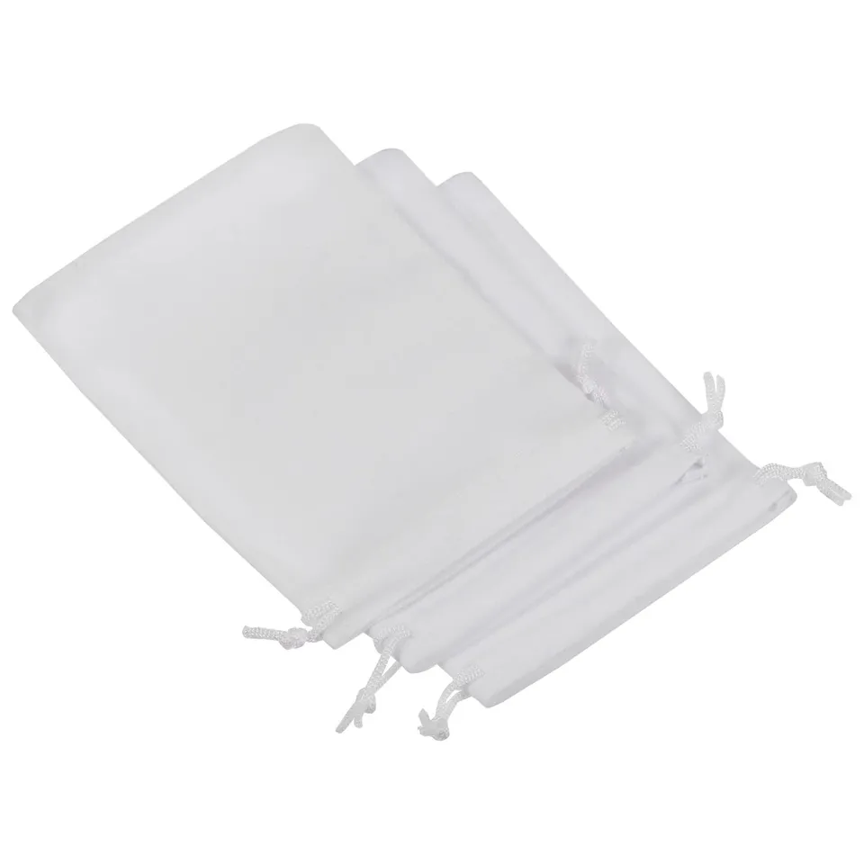 sourcing map pochette microfibre 14x10 cm blanc lot 3 anti-rayure