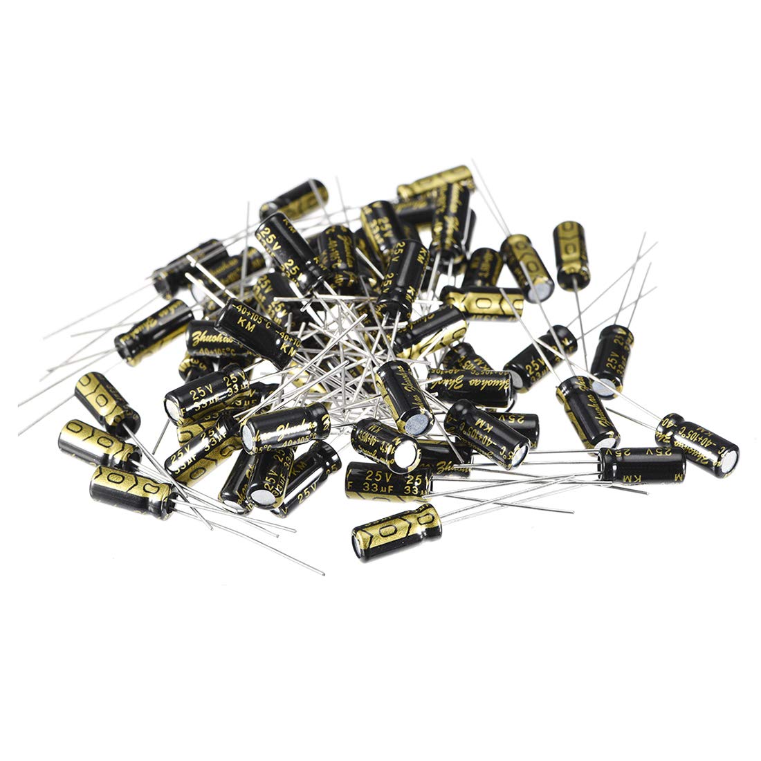 sourcing map 33uF 25V condensateur 50 pcs 5x11mm 105°C