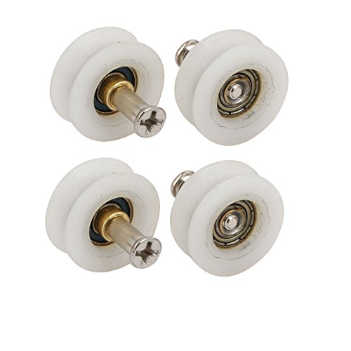 sourcingmap roulette porte coulissante 23mm lot 4 blanc