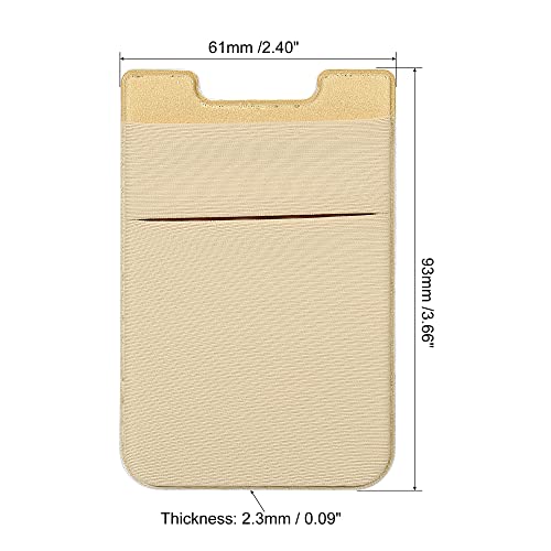 sourcing map Pochette carte téléphone spandex jaune lot 2 double