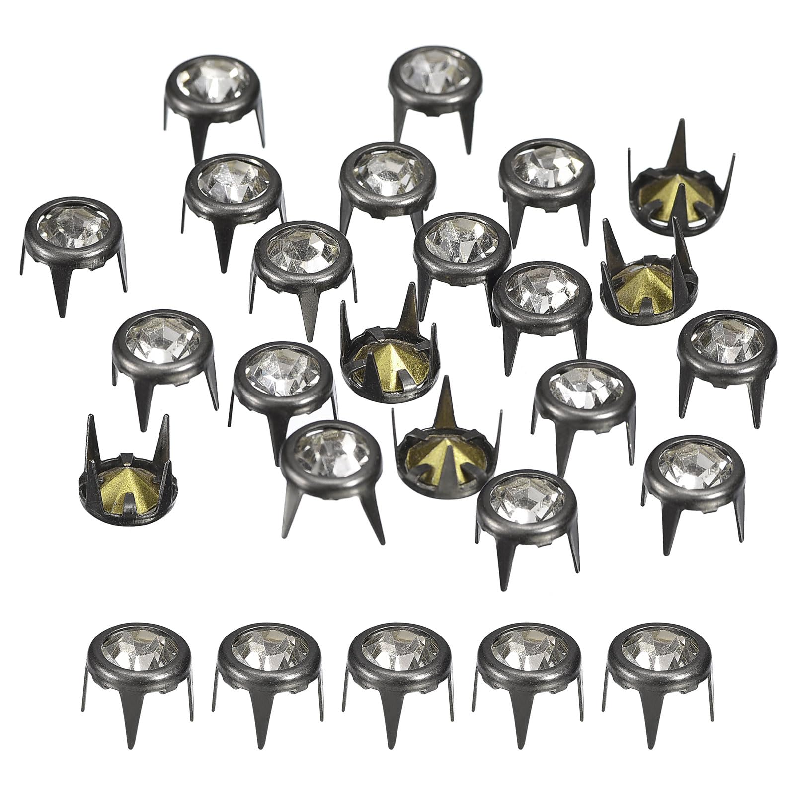 sourcing map Home & Garden clous strass 6mm noir blanc lot 120 verre