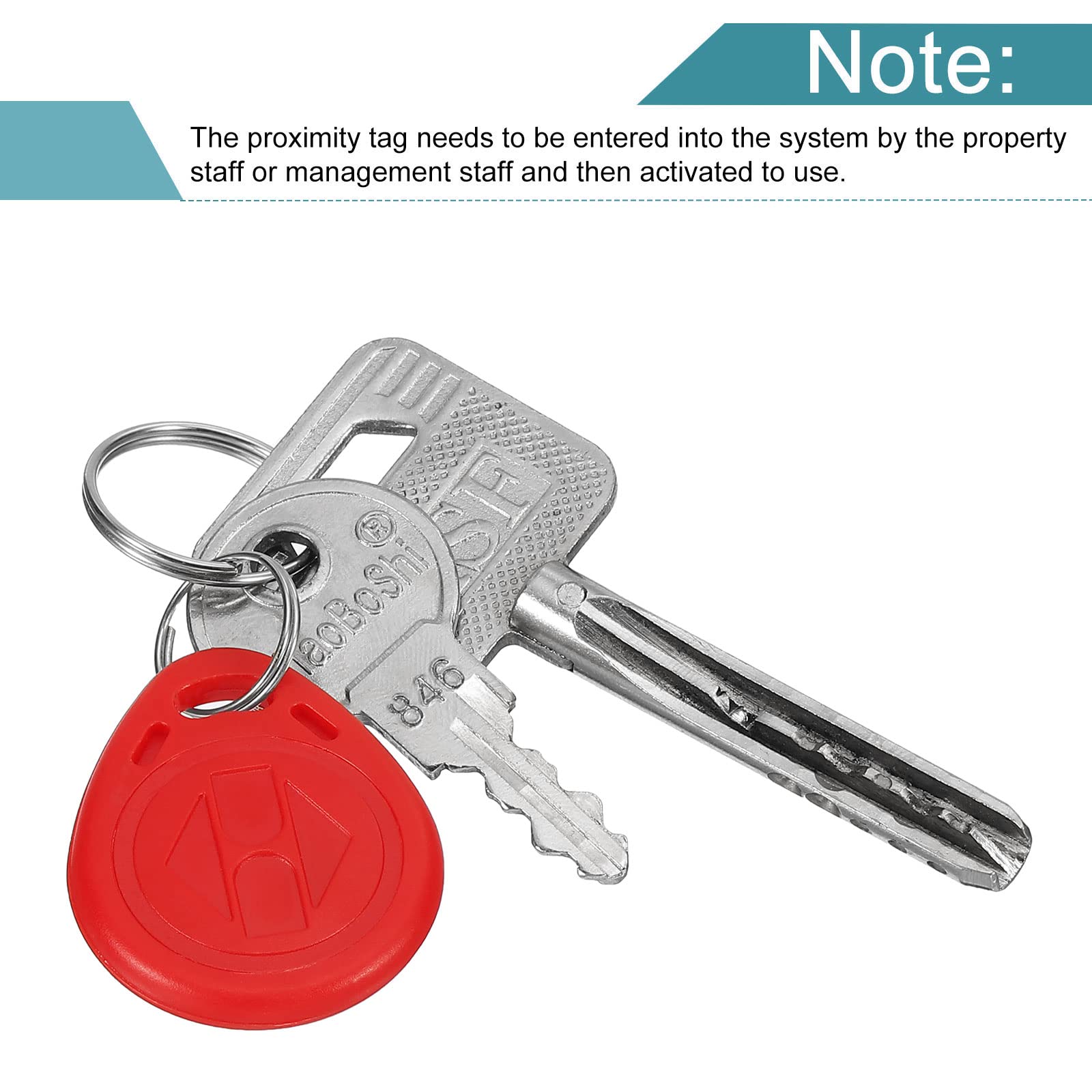 Sourcing Map Electronics Porte-clés RFID 125KHz Rouge 20 pcs