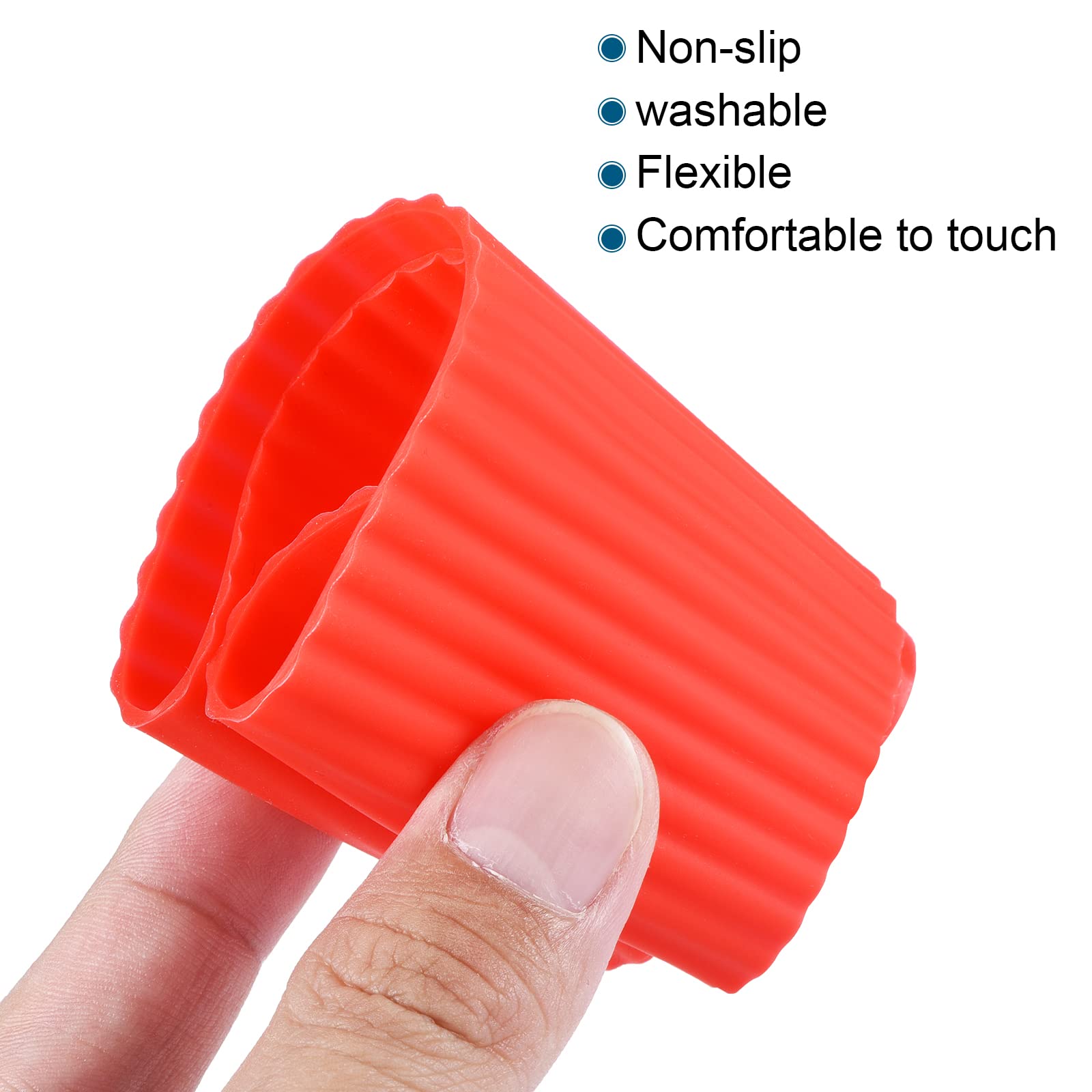 sourcingmap Home & Garden housse tasse silicone rouge lot 4 antidérapant