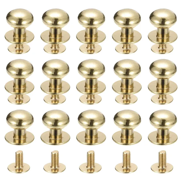 Sourcing Map Home & Garden rivet cuir 10mm doré 15 pcs à vis